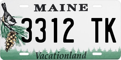 ME license plate 3312TK