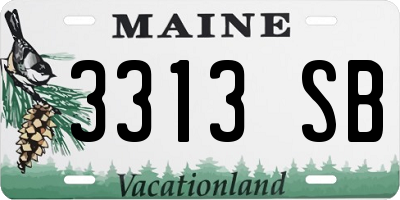 ME license plate 3313SB