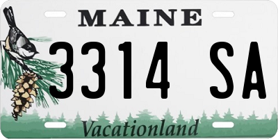 ME license plate 3314SA