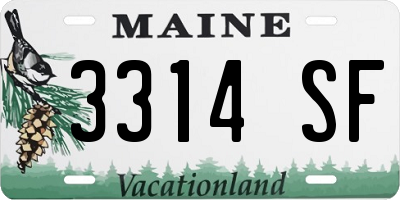 ME license plate 3314SF