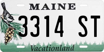 ME license plate 3314ST