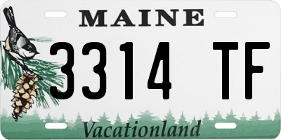 ME license plate 3314TF
