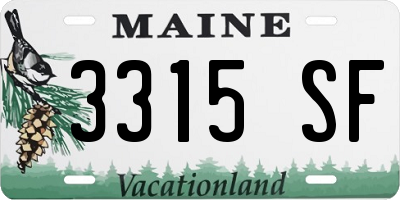 ME license plate 3315SF