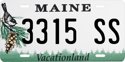 ME license plate 3315SS
