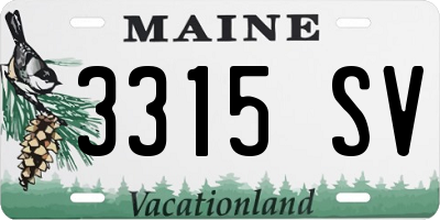 ME license plate 3315SV