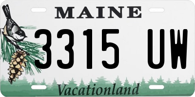 ME license plate 3315UW