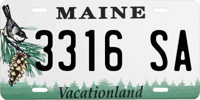 ME license plate 3316SA