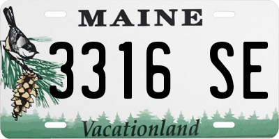 ME license plate 3316SE