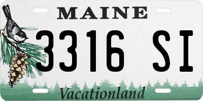 ME license plate 3316SI