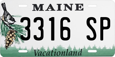 ME license plate 3316SP