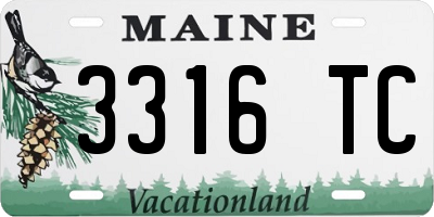 ME license plate 3316TC