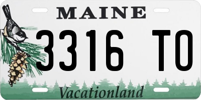 ME license plate 3316TO