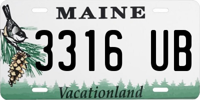 ME license plate 3316UB