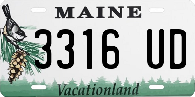 ME license plate 3316UD