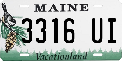 ME license plate 3316UI