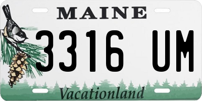 ME license plate 3316UM