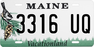 ME license plate 3316UQ