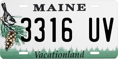 ME license plate 3316UV