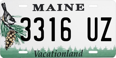 ME license plate 3316UZ