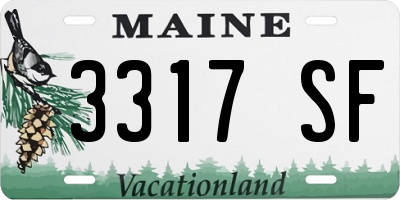 ME license plate 3317SF