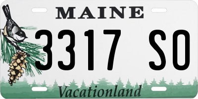 ME license plate 3317SO