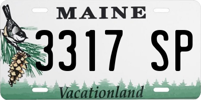ME license plate 3317SP