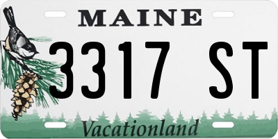 ME license plate 3317ST