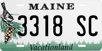 ME license plate 3318SC