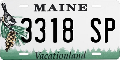 ME license plate 3318SP