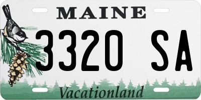 ME license plate 3320SA