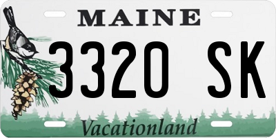 ME license plate 3320SK