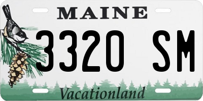 ME license plate 3320SM