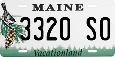 ME license plate 3320SO
