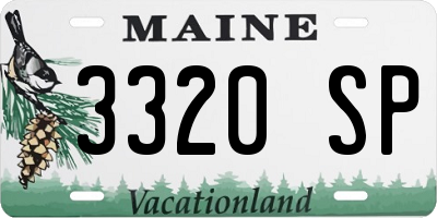 ME license plate 3320SP