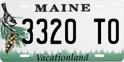 ME license plate 3320TO