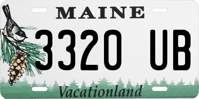 ME license plate 3320UB