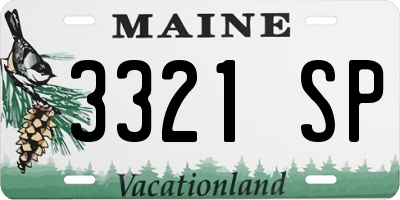 ME license plate 3321SP