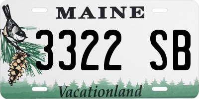 ME license plate 3322SB