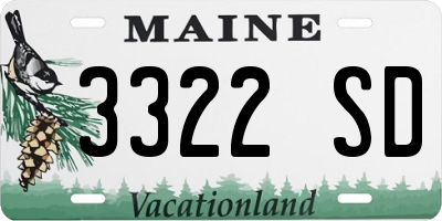 ME license plate 3322SD