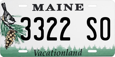 ME license plate 3322SO