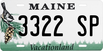 ME license plate 3322SP