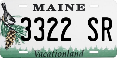 ME license plate 3322SR