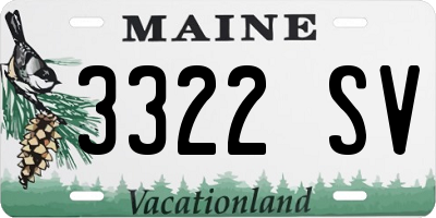 ME license plate 3322SV