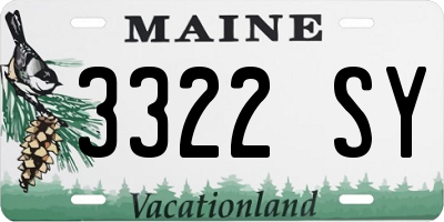ME license plate 3322SY
