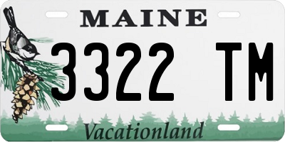 ME license plate 3322TM