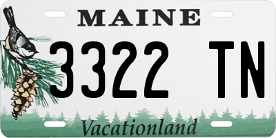 ME license plate 3322TN