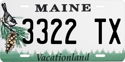 ME license plate 3322TX