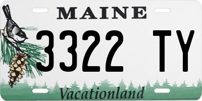 ME license plate 3322TY
