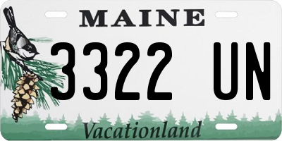 ME license plate 3322UN