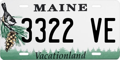 ME license plate 3322VE
